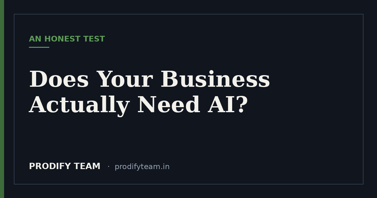 Does my business need AI: an honest test — Prodify Team