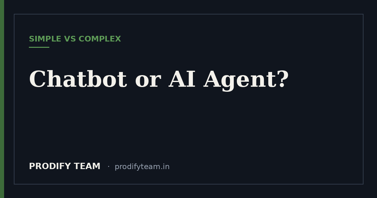 Chatbot vs AI agent for business — Prodify Team