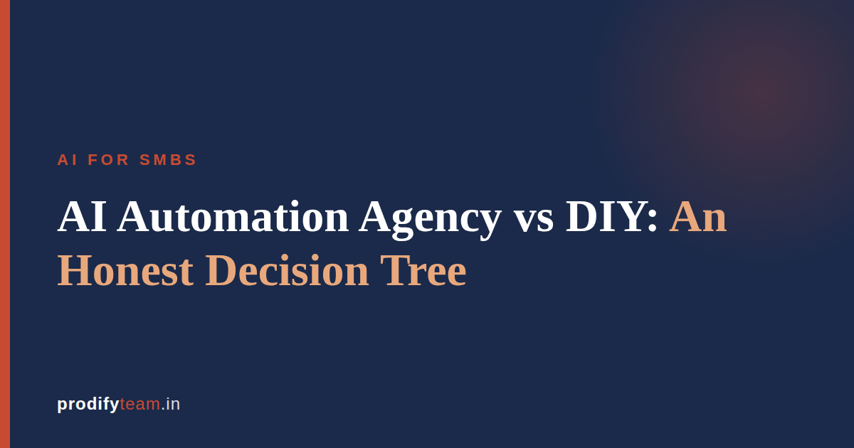 AI automation agency vs DIY: decision tree and ₹ price benchmarks for Indian SMBs