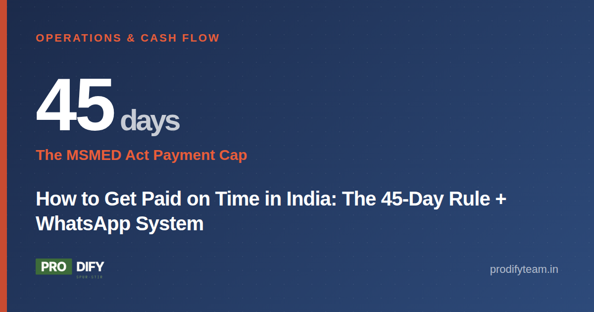 Get paid on time in India: MSMED Act 45-day rule and WhatsApp follow-up system